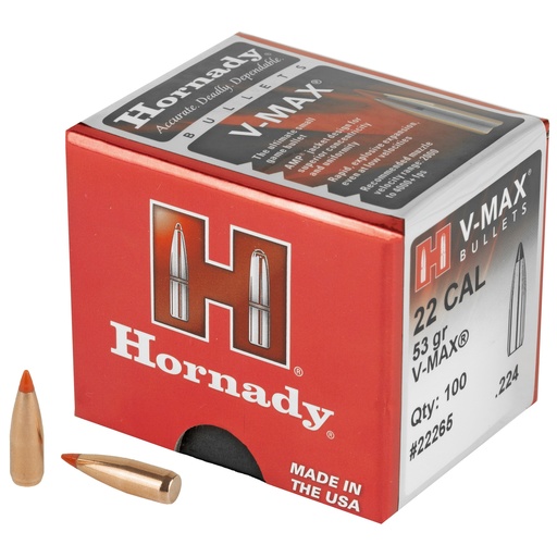 [HRB22265] HRNDY V-MAX 22 CAL .224 53GR 100CT