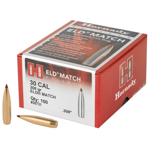 [HRB30731] HRNDY ELD-M 30CAL .308 208GR 100CT