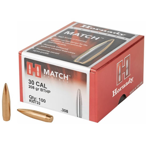 [HRB30733] HRNDY MATCH 30CAL .308 208GR 100CT