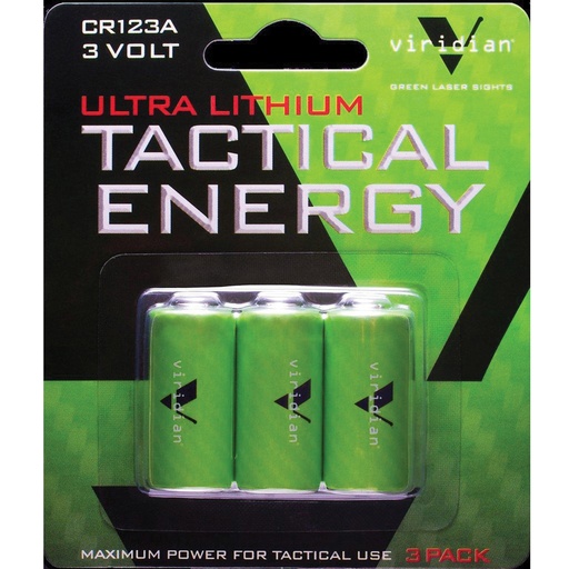 [LAS350-0006] VIRIDIAN CR123A LITH BATTERY 3PK