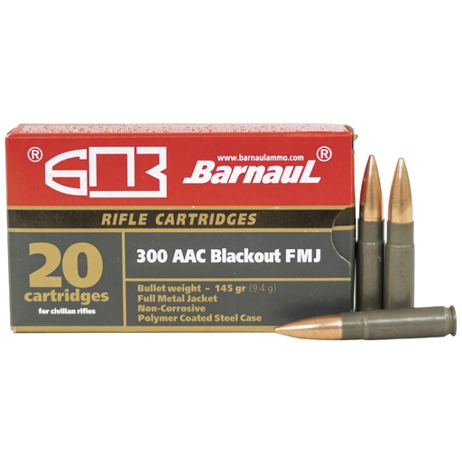 [MKSBRN300BLKFMJ145] BARNAUL 300BLK 145GR FMJ 20/500