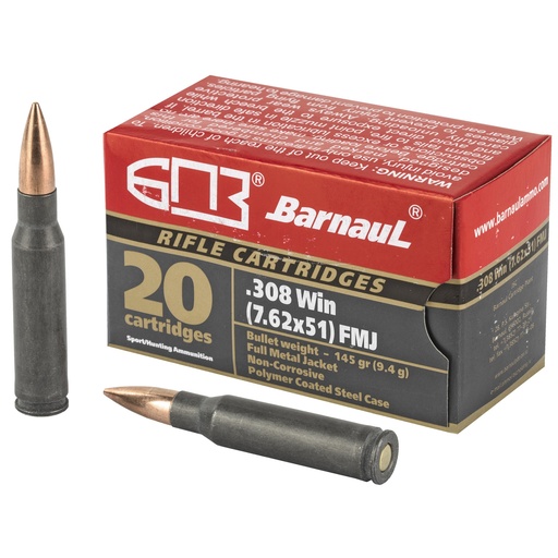 [MKSBRN308WINFMJ145] BARNAUL 308WIN 145GR FMJ 20/500