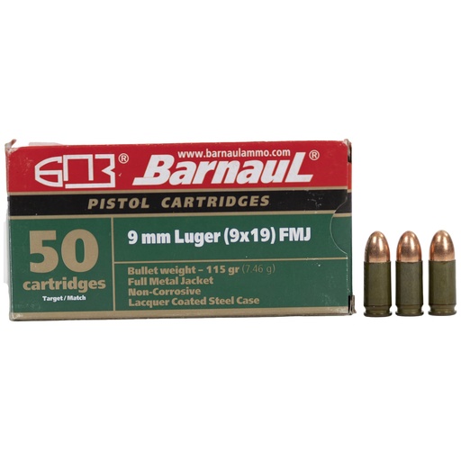 [MKSBRN9MMLACFMJ115] BARNAUL 9MM LUGER 115GR FMJ 50/500