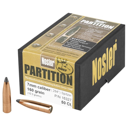 [NOSB16327] NOSLER 7MM 160GR SP PARTITION 50CT