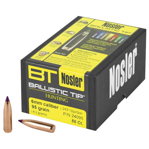 [NOSB24095] NOSLER 6MM 95GR BALLISTIC TIP 50CT