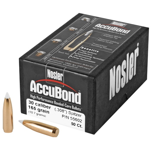 [NOSB55602] NOSLER 30 CAL 165GR ACCUBOND 50CT