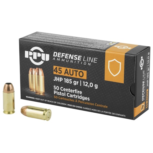 [PPUPPD45] PPU 45ACP JHP 185GR 50/500