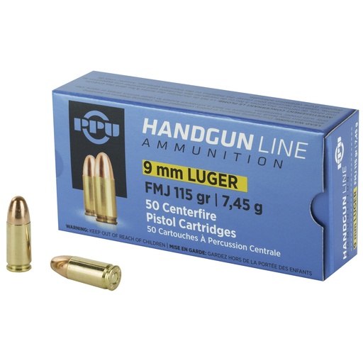 [PPUPPH9F1] PPU 9MM FMJ 115GR 50/1000