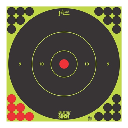 [PRO12B-GREEN-5PK] PRO-SHOT TARGET 12" GRN BULLSEYE 5PK