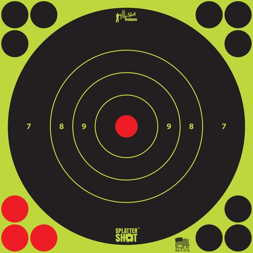 [PRO8B-GREEN-6PK] PRO-SHOT TARGET 8" GRN BULLSEYE 6PK