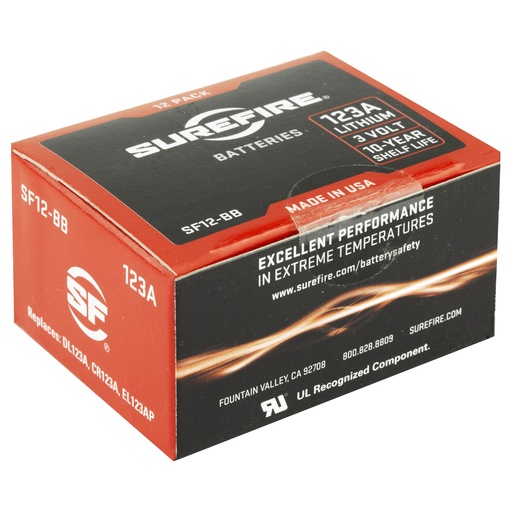 [SFSF12-BB] SUREFIRE SF123A BATTERIES 12PK
