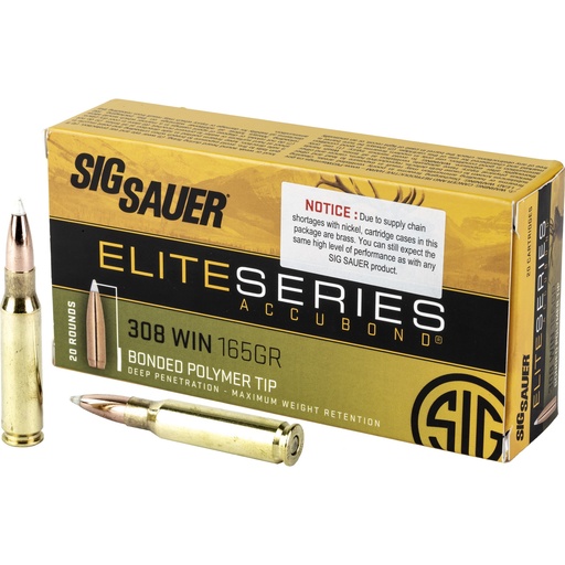 [SGE308AB165] SIG AMMO 308WIN 165GR ELT HNT 20/200