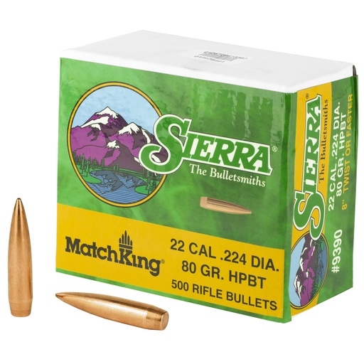 [SIER9390] SIERRA MATCHKING .224 80GR 500CT