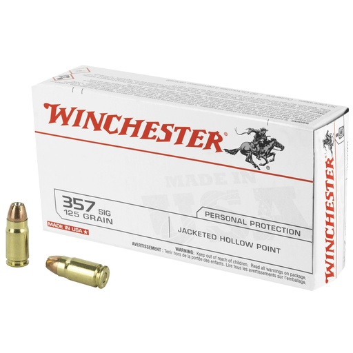 [WNUSA357SJHPBX] WIN USA 357SIG 125GR JHP 50/500